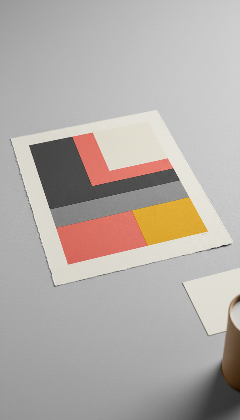 Graphic Art Print With Bold Color Blocks
