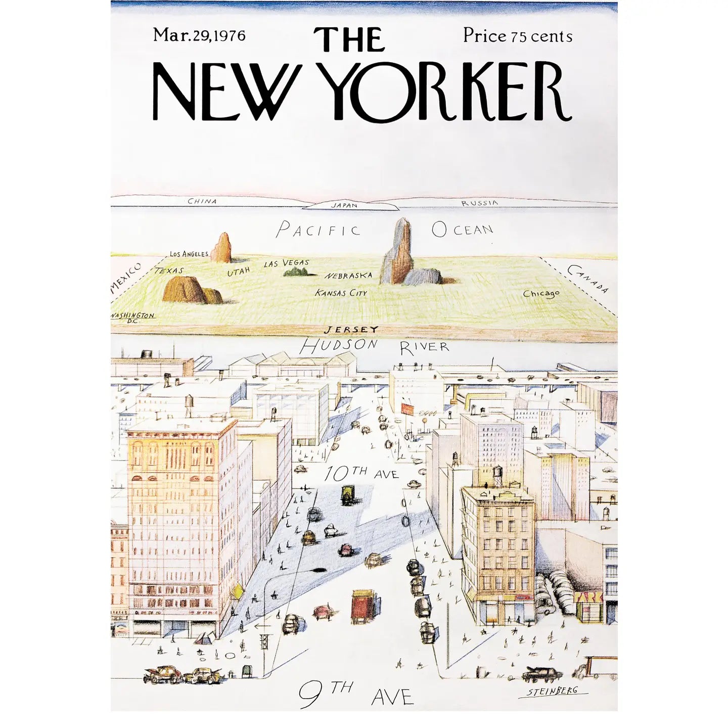 The World from Manhattan greeting card