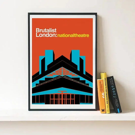 Brutalist London National Theatre print