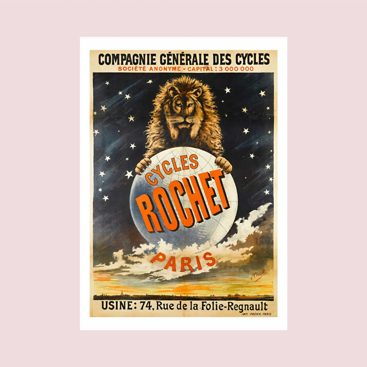Cycles Rochet vintage French poster A4