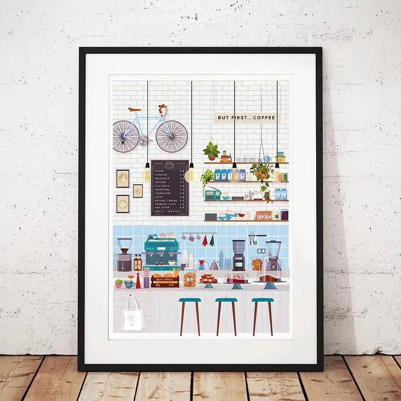 London coffee shop art print