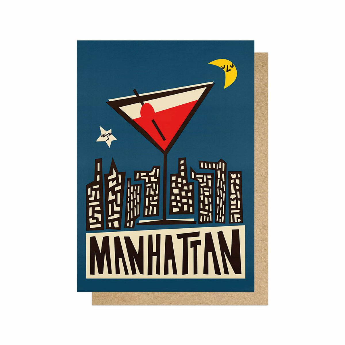 Manhattan cocktail greeting card