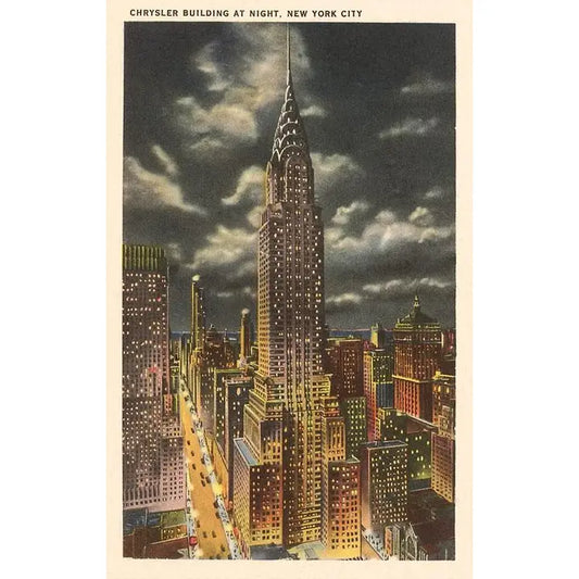 Chrysler Building under a moonlit sky