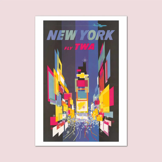 New York by TWA vintage print